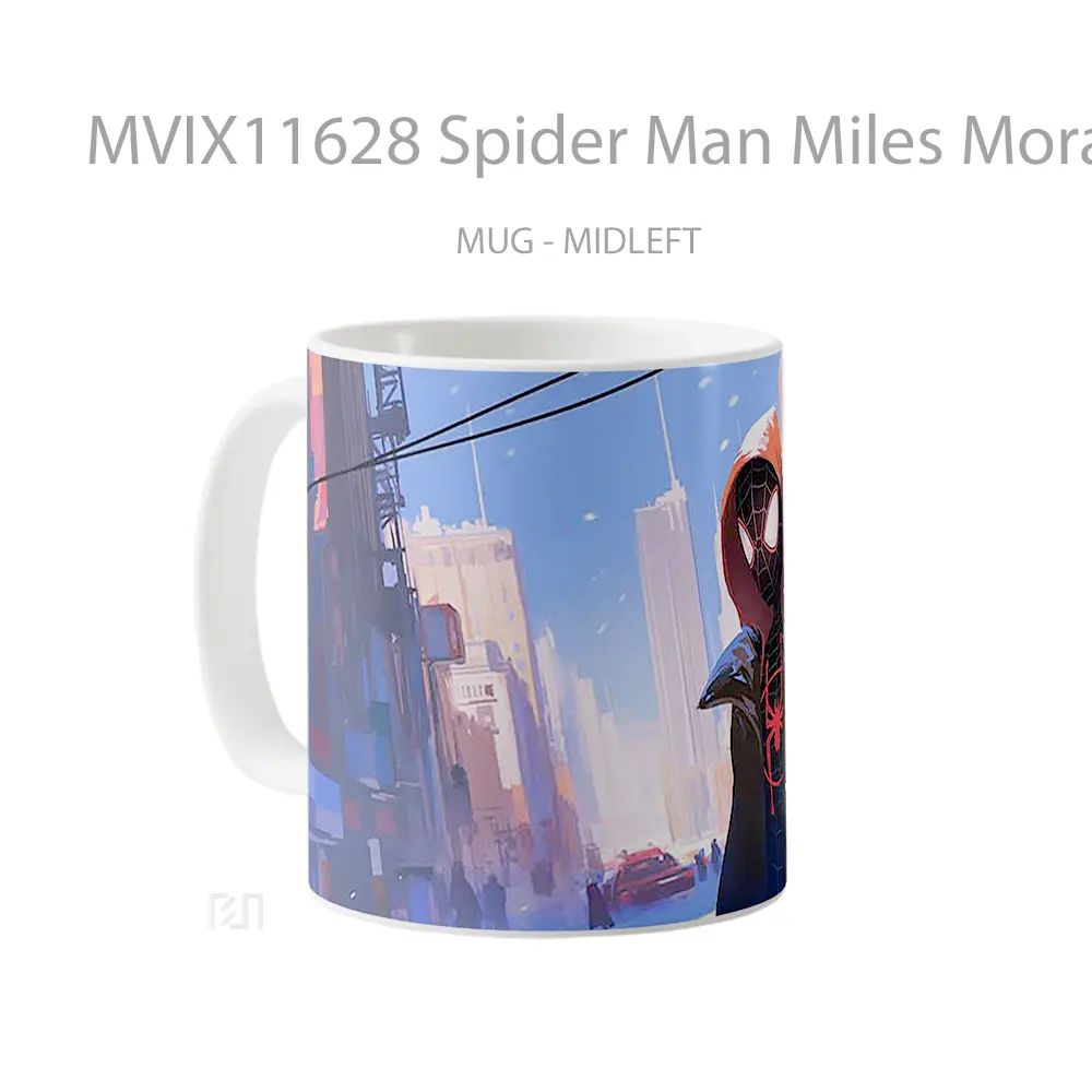Mug Spider Man Miles Morales In City Street Gelas Keramik Desain Unik - All-side / Desain