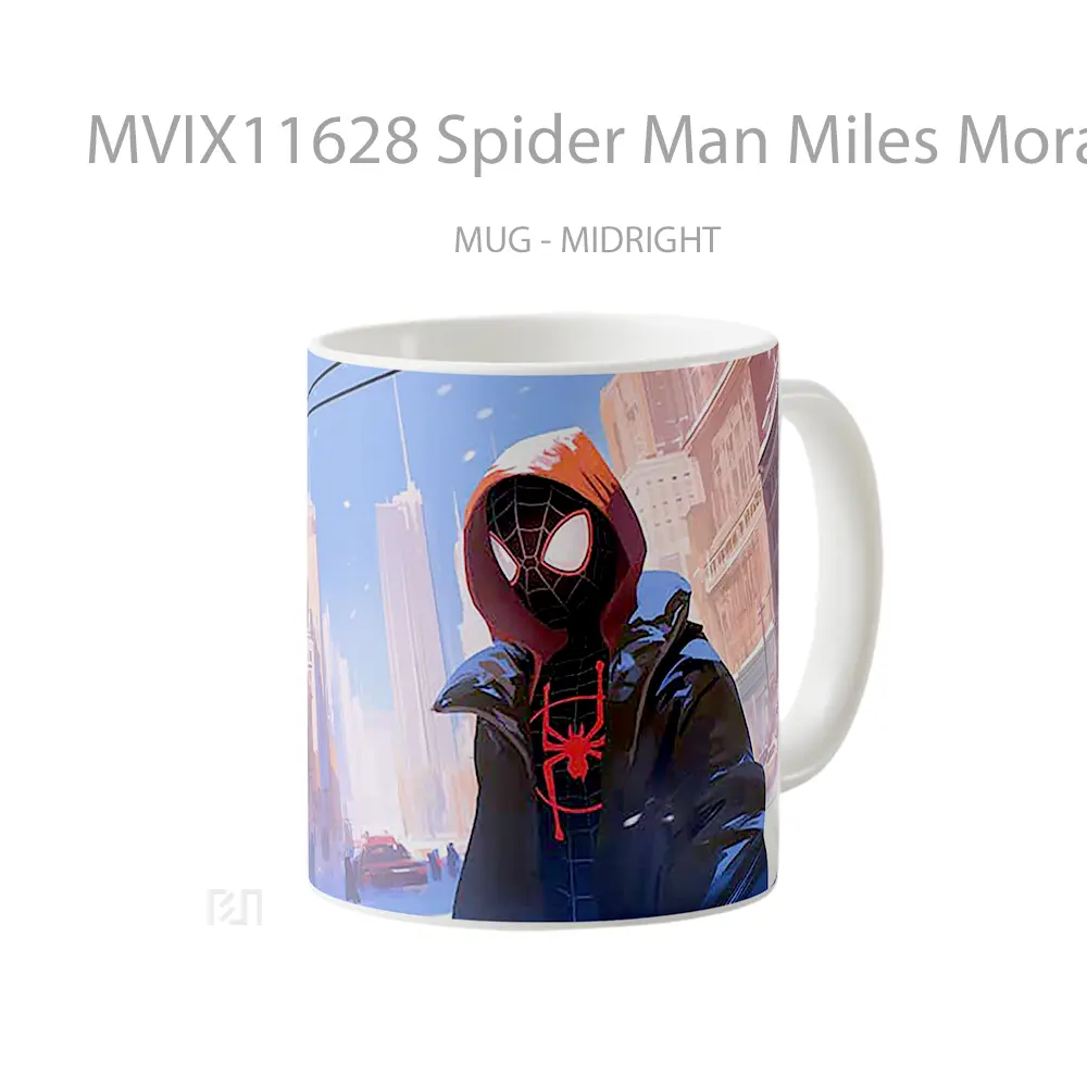 Mug Spider Man Miles Morales In City Street Gelas Keramik Desain Unik - All-side / Desain