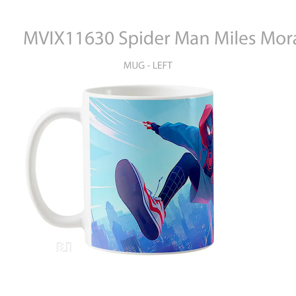 Mug Spider Man Miles Morales Leaping Cityscape Koleksi Mug Limited Edition - All-side / Desain