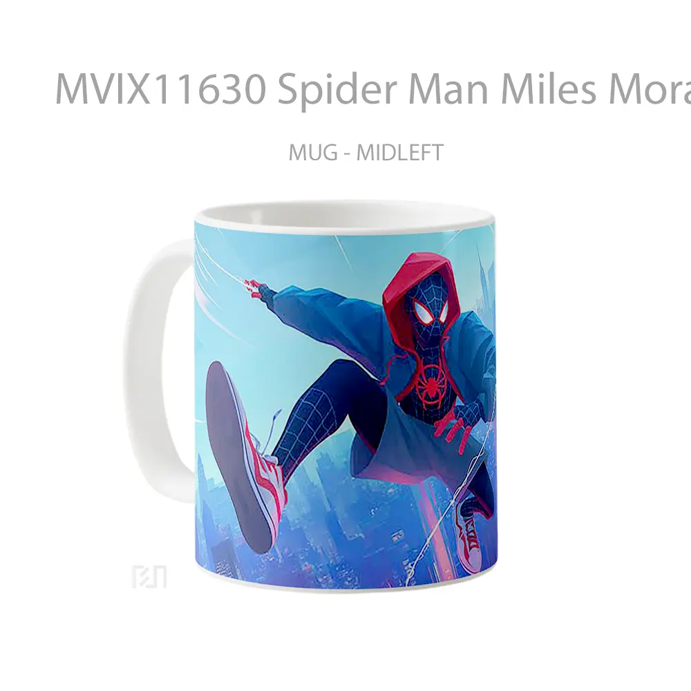 Mug Spider Man Miles Morales Leaping Cityscape Koleksi Mug Limited Edition - All-side / Desain