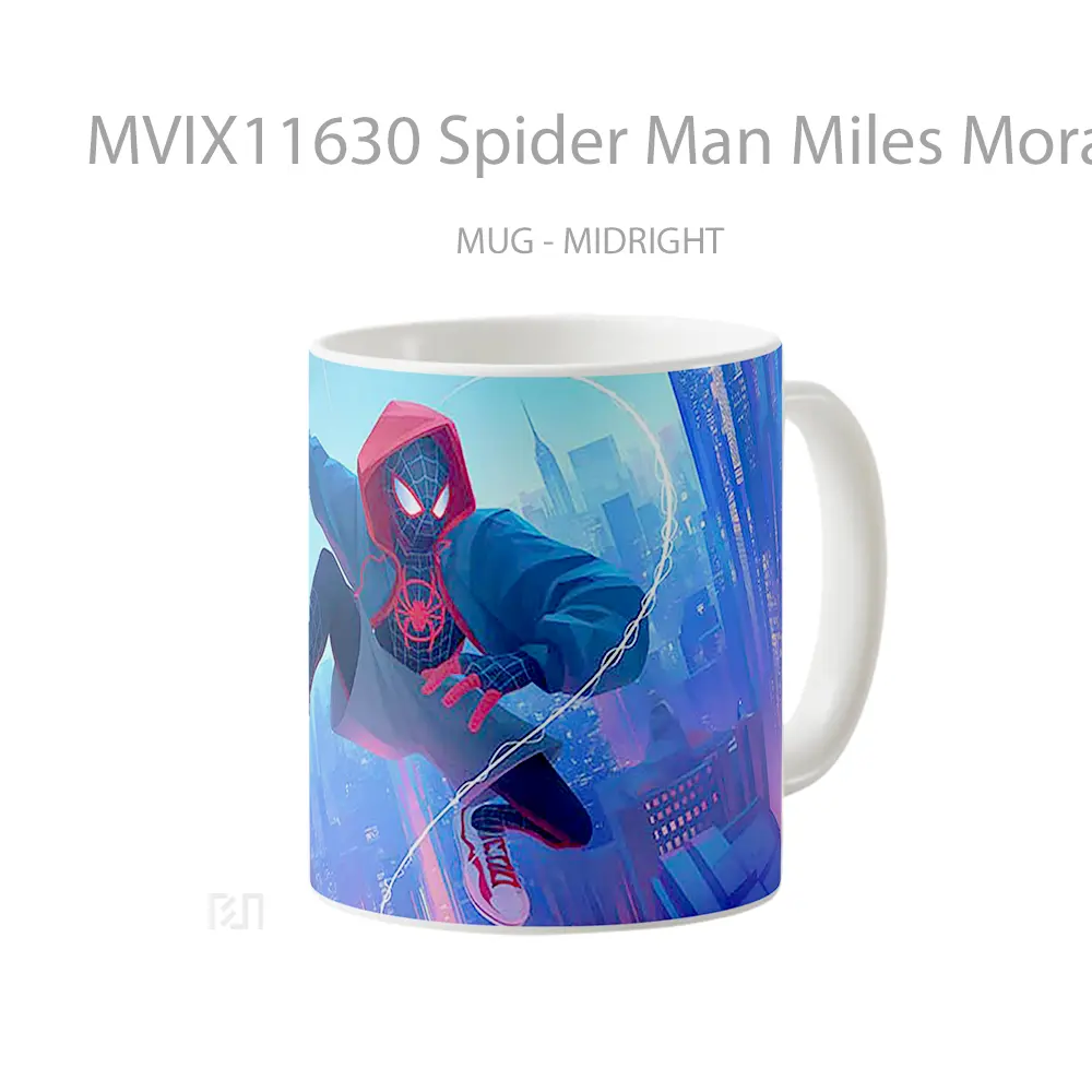 Mug Spider Man Miles Morales Leaping Cityscape Koleksi Mug Limited Edition - All-side / Desain