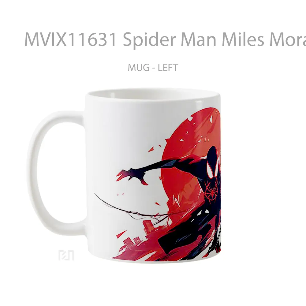 Mug Spider Man Miles Morales Minimalist Logo Mug Aesthetic Koleksi Spesial - All-side / Desain