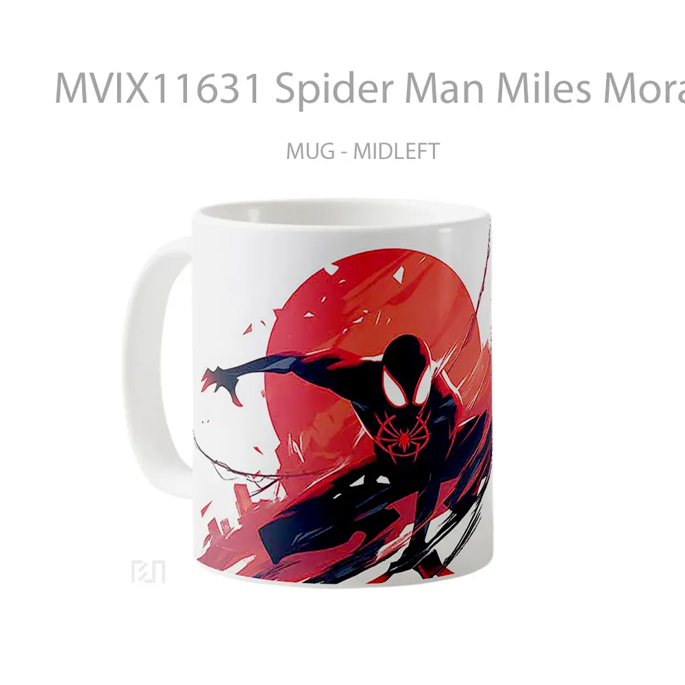 Mug Spider Man Miles Morales Minimalist Logo Mug Aesthetic Koleksi Spesial - All-side / Desain