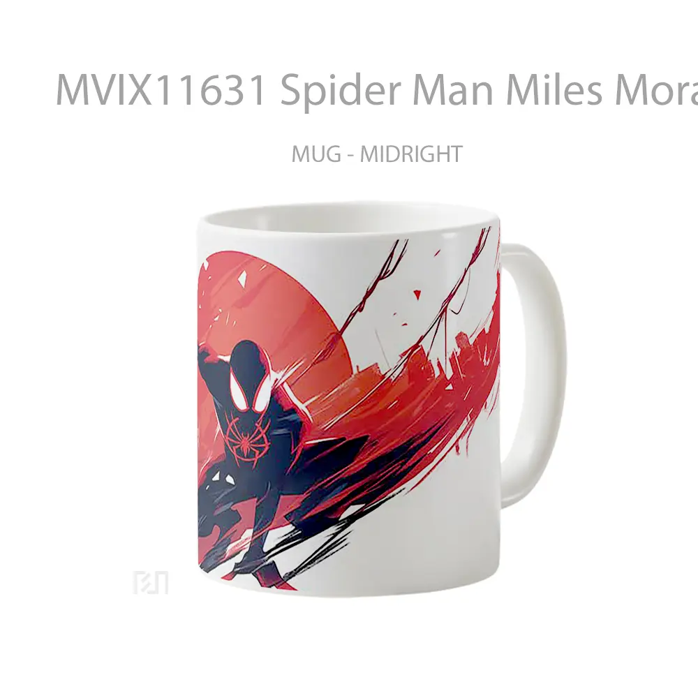 Mug Spider Man Miles Morales Minimalist Logo Mug Aesthetic Koleksi Spesial - All-side / Desain