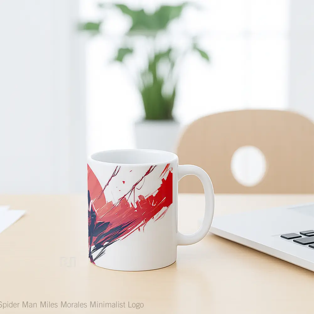 Mug Spider Man Miles Morales Minimalist Logo Mug Aesthetic Koleksi Spesial - All-side / Desain