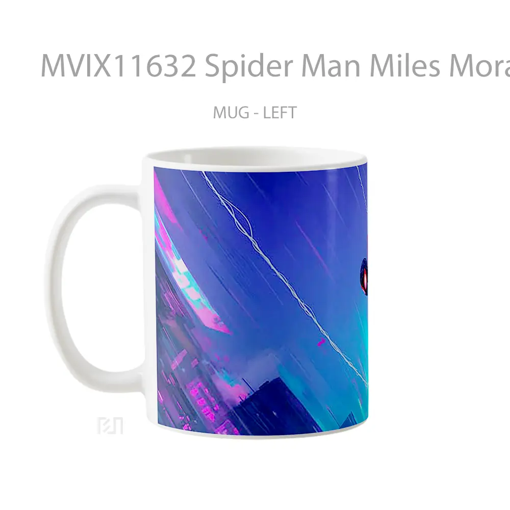 Mug Spider Man Miles Morales Neon City Mug Aesthetic Koleksi Spesial - All-side / Desain
