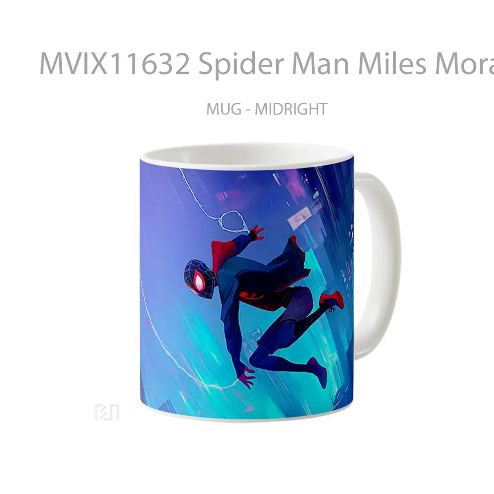 Mug Spider Man Miles Morales Neon City Mug Aesthetic Koleksi Spesial - All-side / Desain