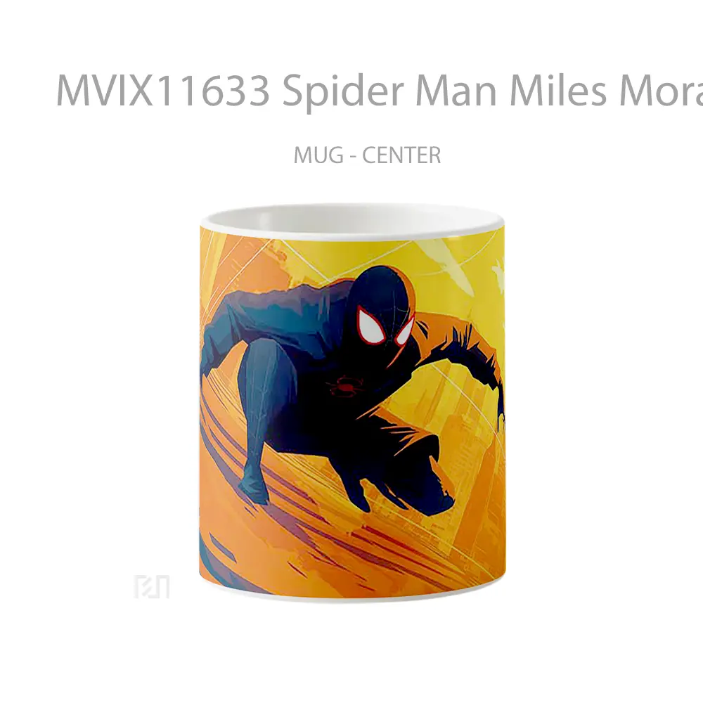 Mug Spider Man Miles Morales Orange City Gelas Keramik Desain Unik