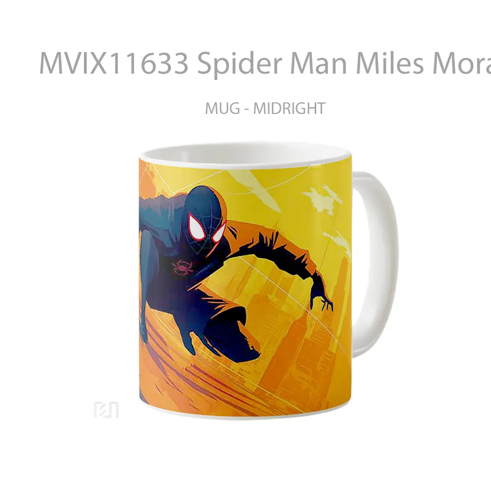 Mug Spider Man Miles Morales Orange City Gelas Keramik Desain Unik - All-side / Desain