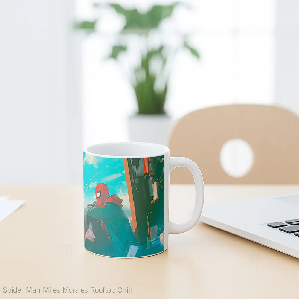 Mug Spider Man Miles Morales Rooftop Chill Koleksi Mug Limited Edition - All-side / Desain