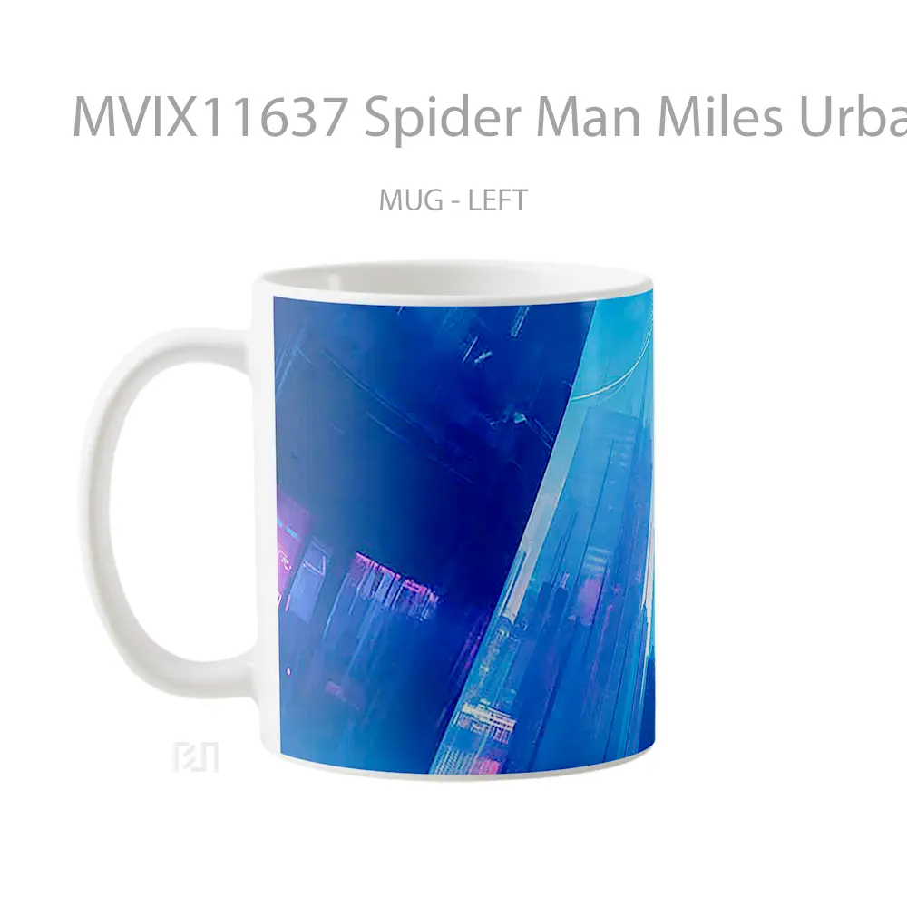 Mug Spider Man Miles Urban Descent Mug Aesthetic Koleksi Spesial - All-side / Desain