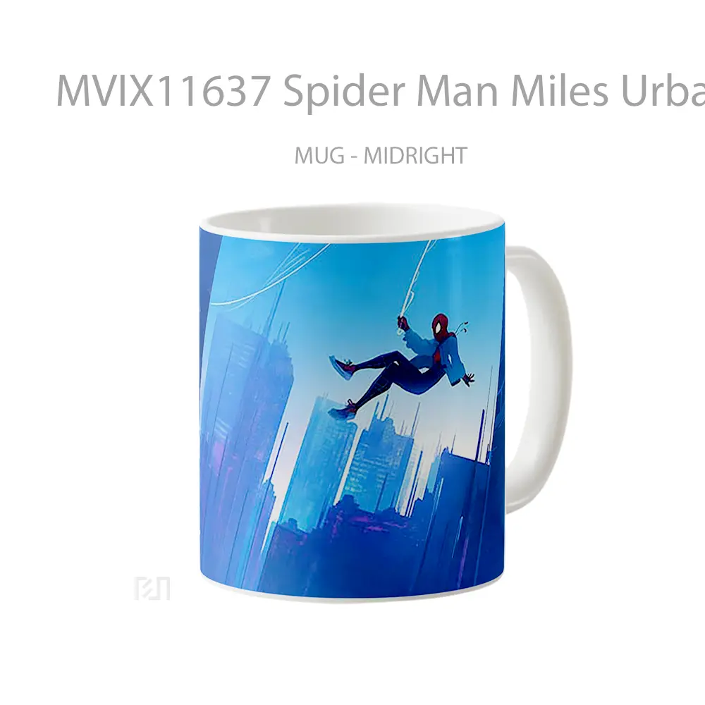Mug Spider Man Miles Urban Descent Mug Aesthetic Koleksi Spesial - All-side / Desain