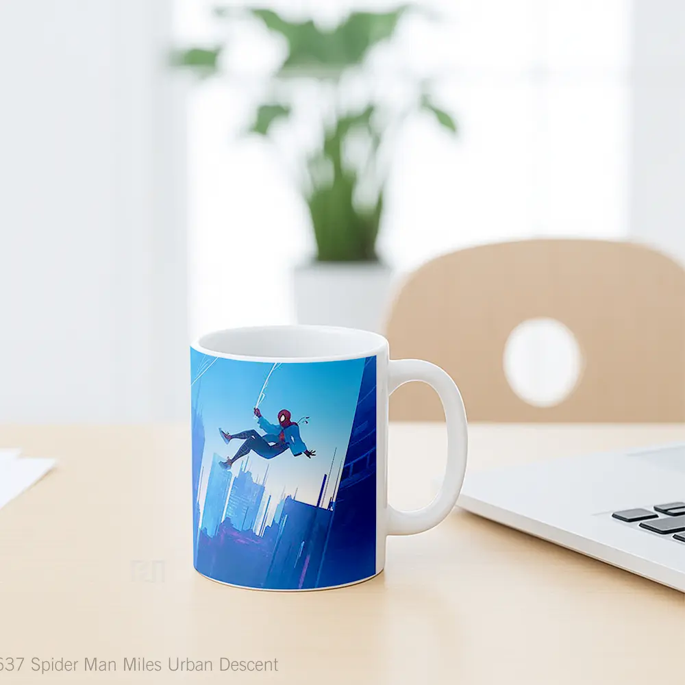Mug Spider Man Miles Urban Descent Mug Aesthetic Koleksi Spesial - All-side / Desain