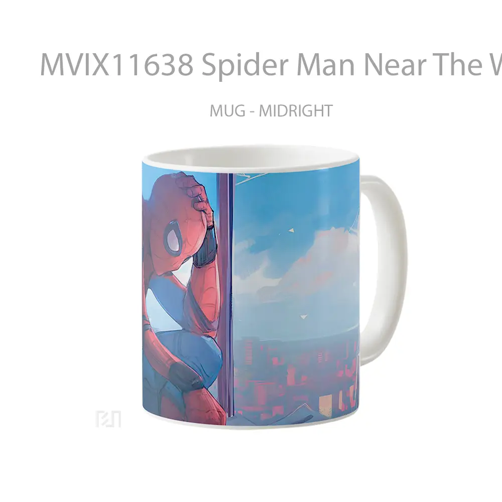 Mug Spider Man Near The Window Aesthetic Koleksi Mug Limited Edition - All-side / Desain