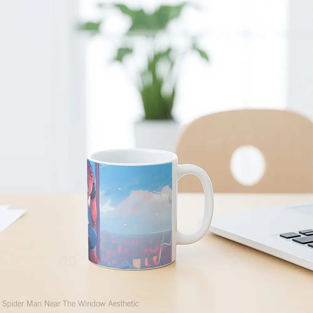 Mug Spider Man Near The Window Aesthetic Koleksi Mug Limited Edition - All-side / Desain
