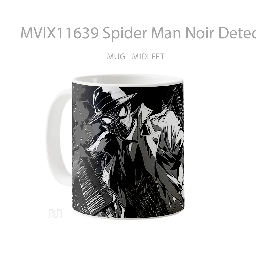 Mug Spider Man Noir Detective Mug Aesthetic Koleksi Spesial - All-side / Desain
