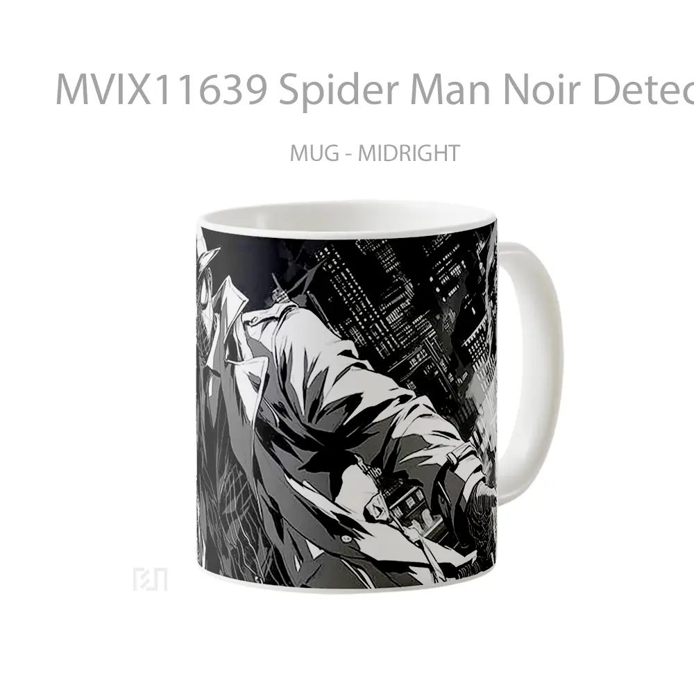 Mug Spider Man Noir Detective Mug Aesthetic Koleksi Spesial - All-side / Desain