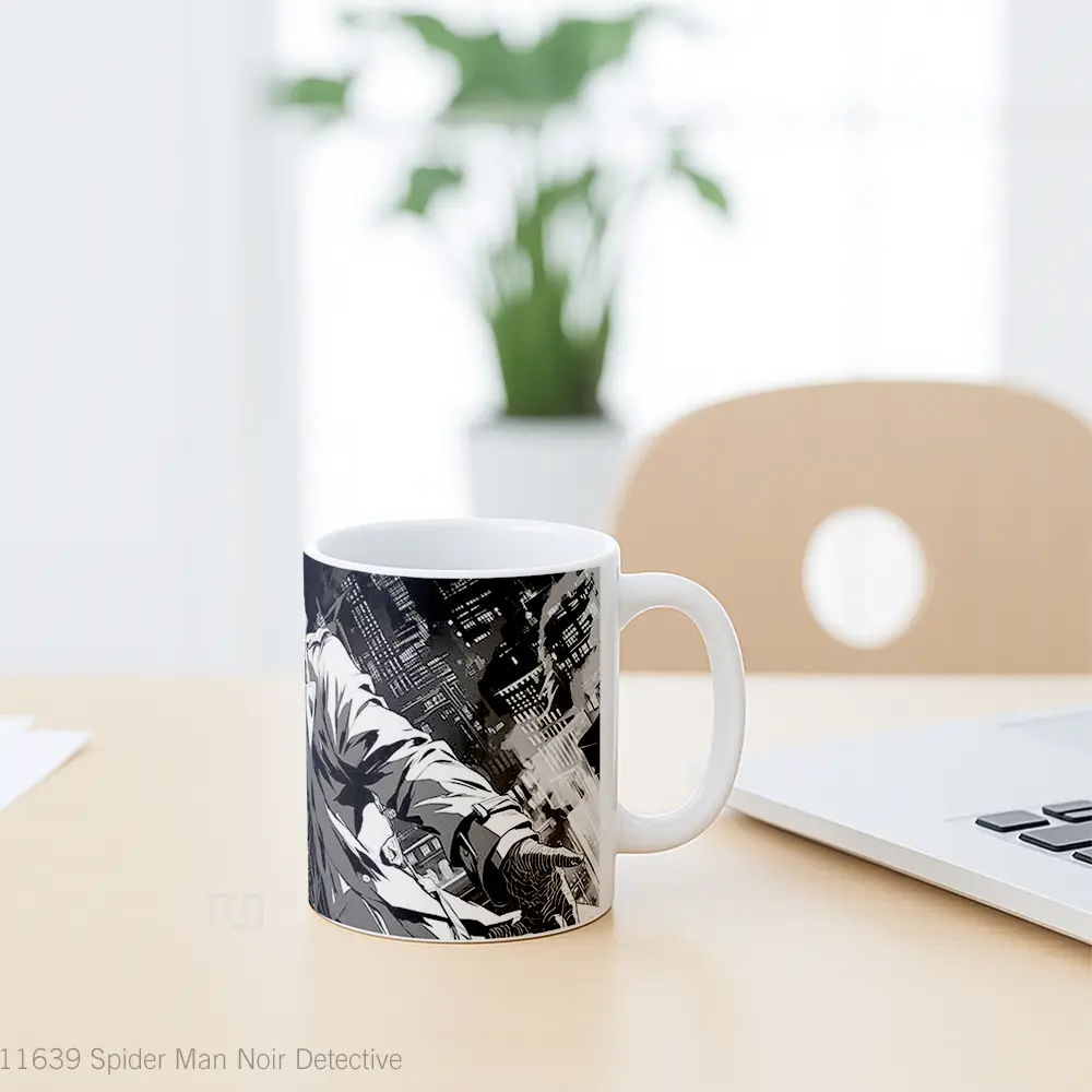 Mug Spider Man Noir Detective Mug Aesthetic Koleksi Spesial - All-side / Desain