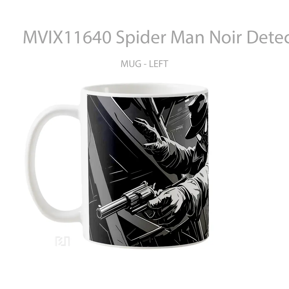 Mug Spider Man Noir Detective Pose Hadiah Lucu dan Menarik - All-side / Desain