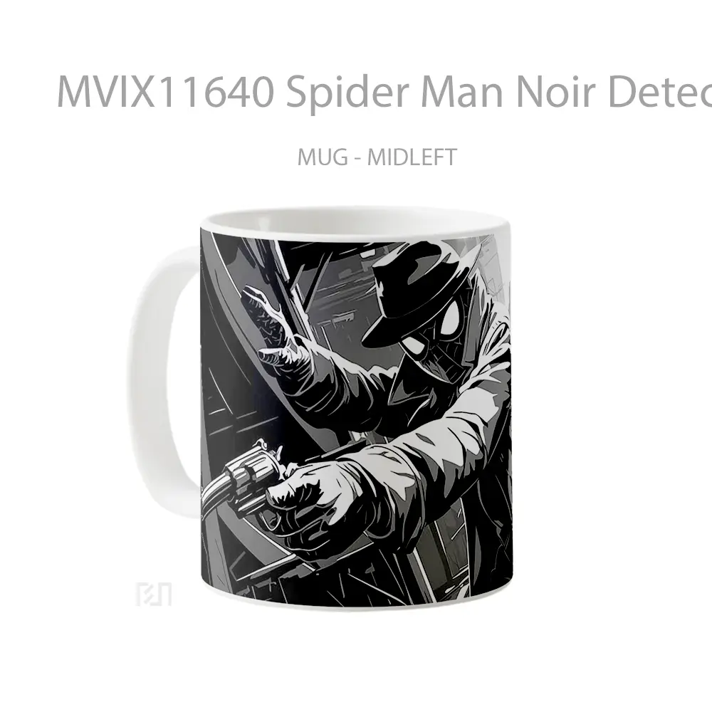 Mug Spider Man Noir Detective Pose Hadiah Lucu dan Menarik - All-side / Desain