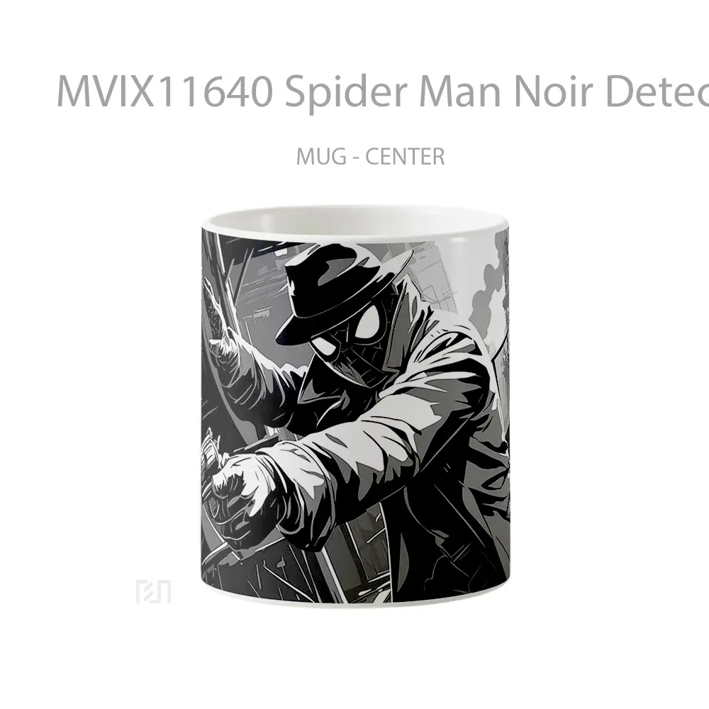 Mug Spider Man Noir Detective Pose Hadiah Lucu dan Menarik