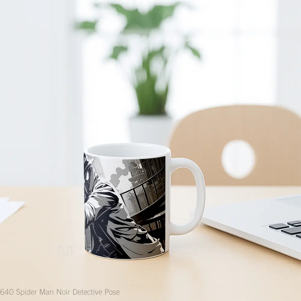 Mug Spider Man Noir Detective Pose Hadiah Lucu dan Menarik - All-side / Desain