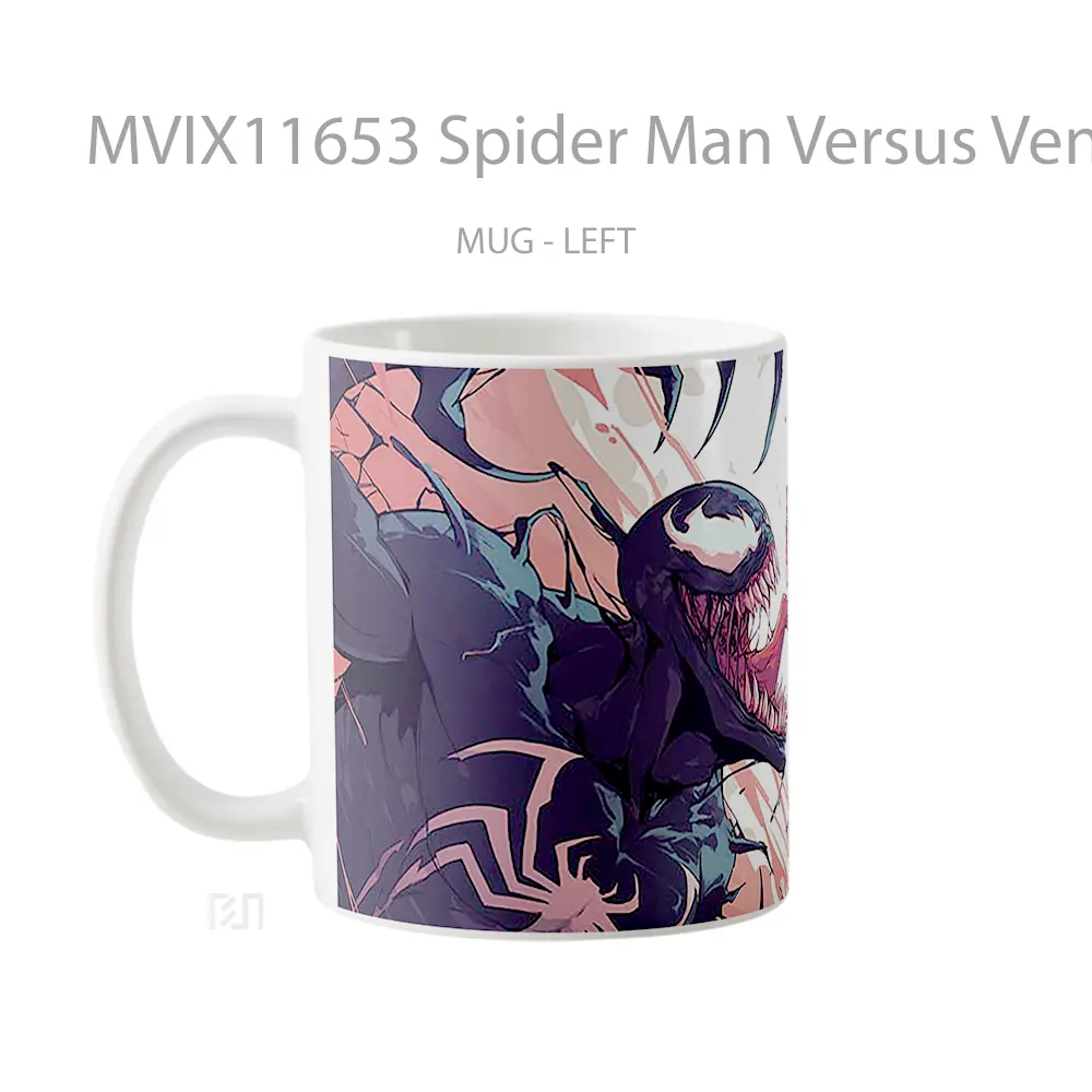 Mug Spider Man Versus Venom Symbiote Battle Hadiah Lucu dan Menarik - All-side / Desain