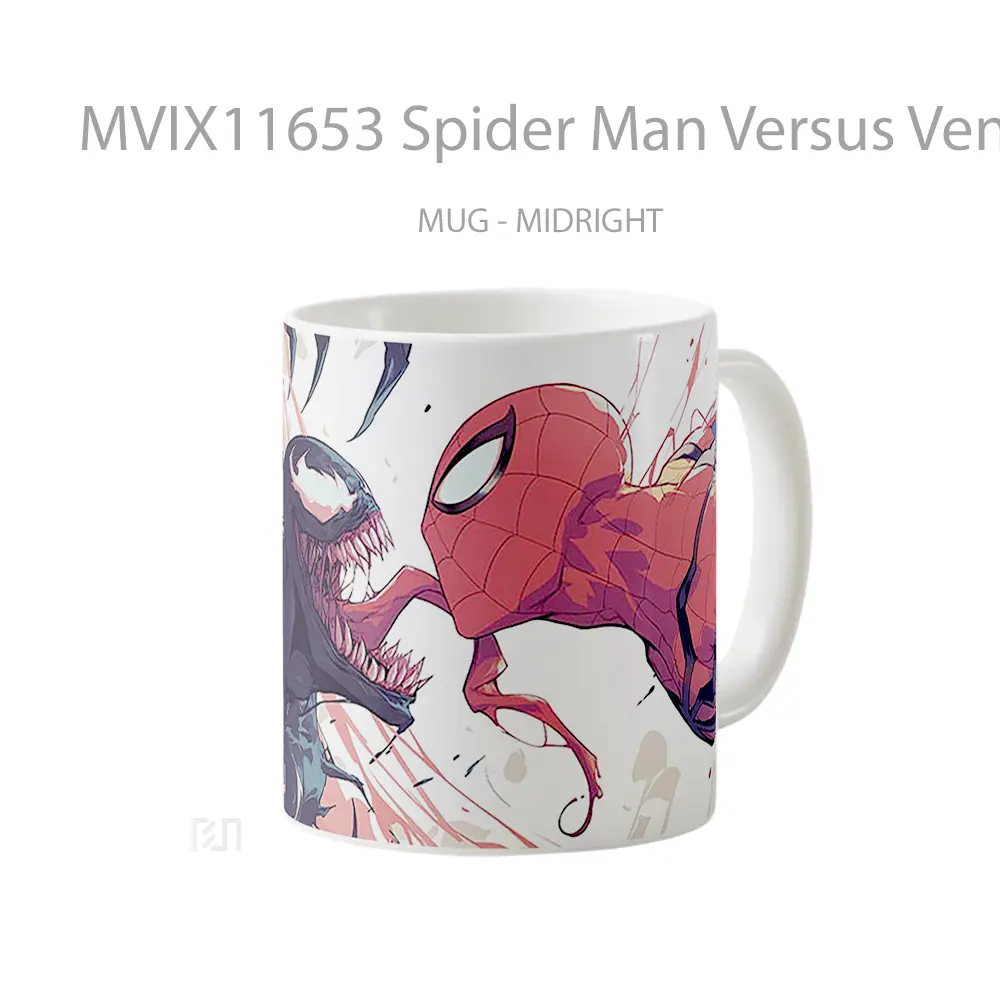 Mug Spider Man Versus Venom Symbiote Battle Hadiah Lucu dan Menarik - All-side / Desain