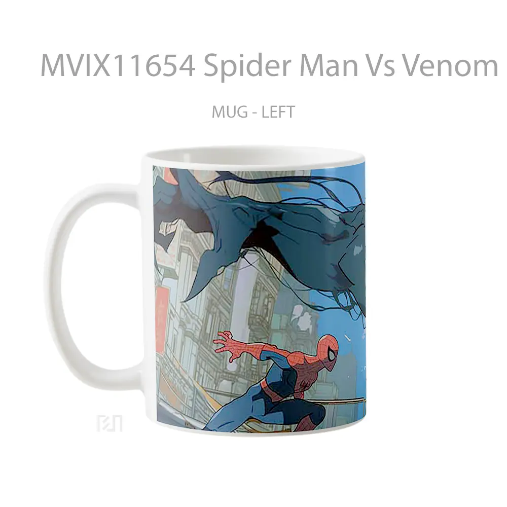 Mug Spider Man Vs Venom City Battle Mug Aesthetic Koleksi Spesial - All-side / Desain