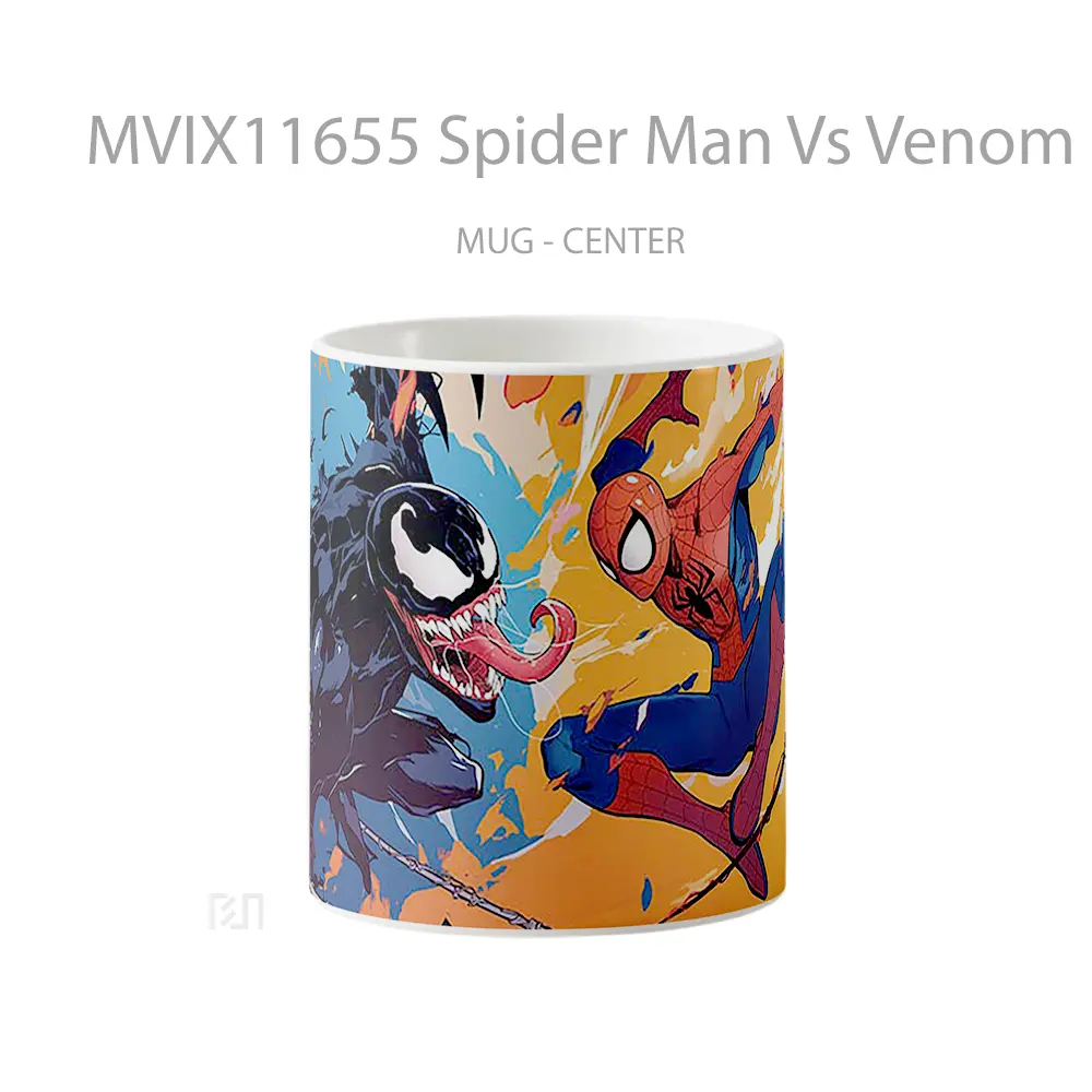Mug Spider Man Vs Venom Marvel Comics Fight Gelas Keramik Koleksi Superhero