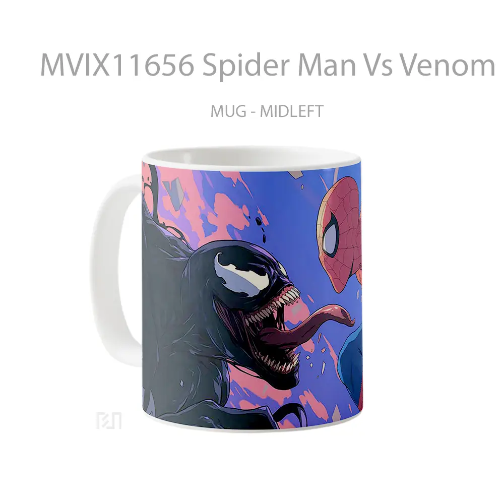 Mug Spider Man Vs Venom Showdown Hadiah Lucu dan Menarik - All-side / Desain