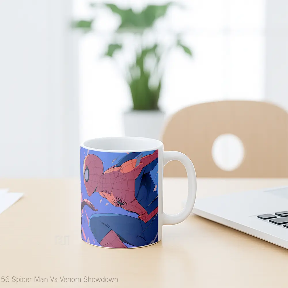 Mug Spider Man Vs Venom Showdown Hadiah Lucu dan Menarik - All-side / Desain