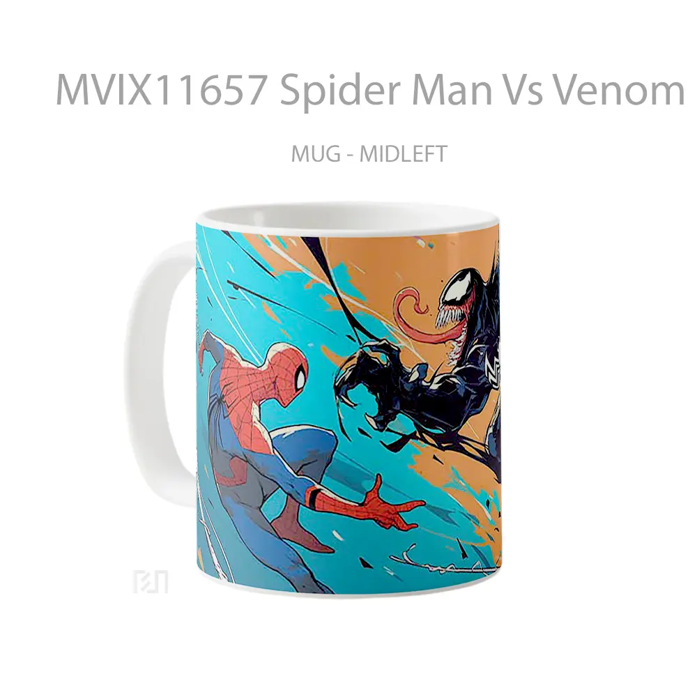 Mug Spider Man Vs Venom Swing Battle Hadiah Lucu dan Menarik - All-side / Desain