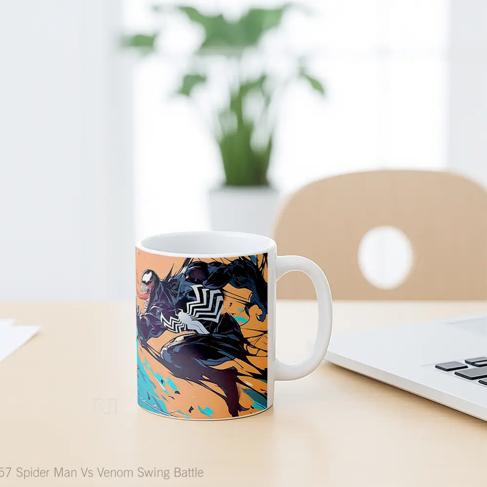 Mug Spider Man Vs Venom Swing Battle Hadiah Lucu dan Menarik - All-side / Desain