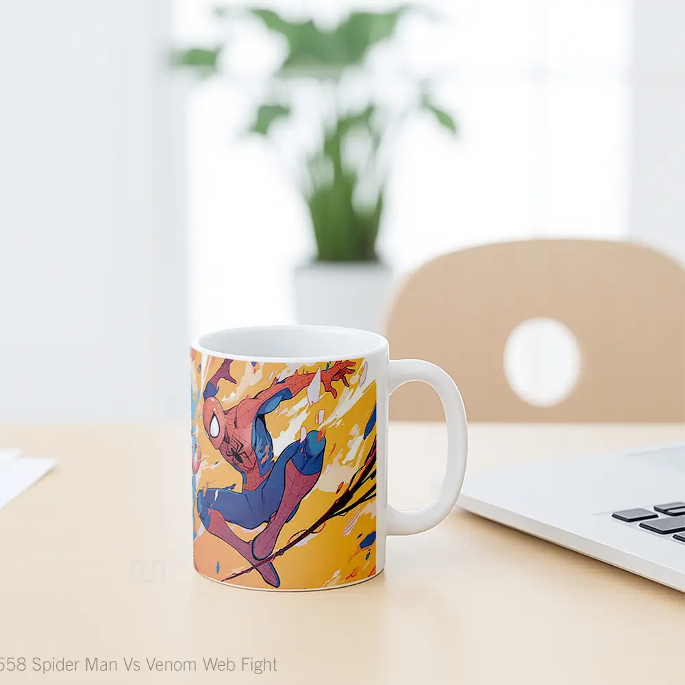 Mug Spider Man Vs Venom Web Fight Koleksi Mug Limited Edition - All-side / Desain