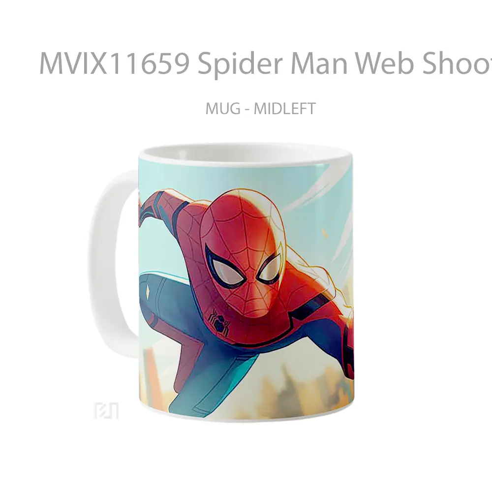 Mug Spider Man Web Shooter In Action Hadiah Lucu dan Menarik - All-side / Desain