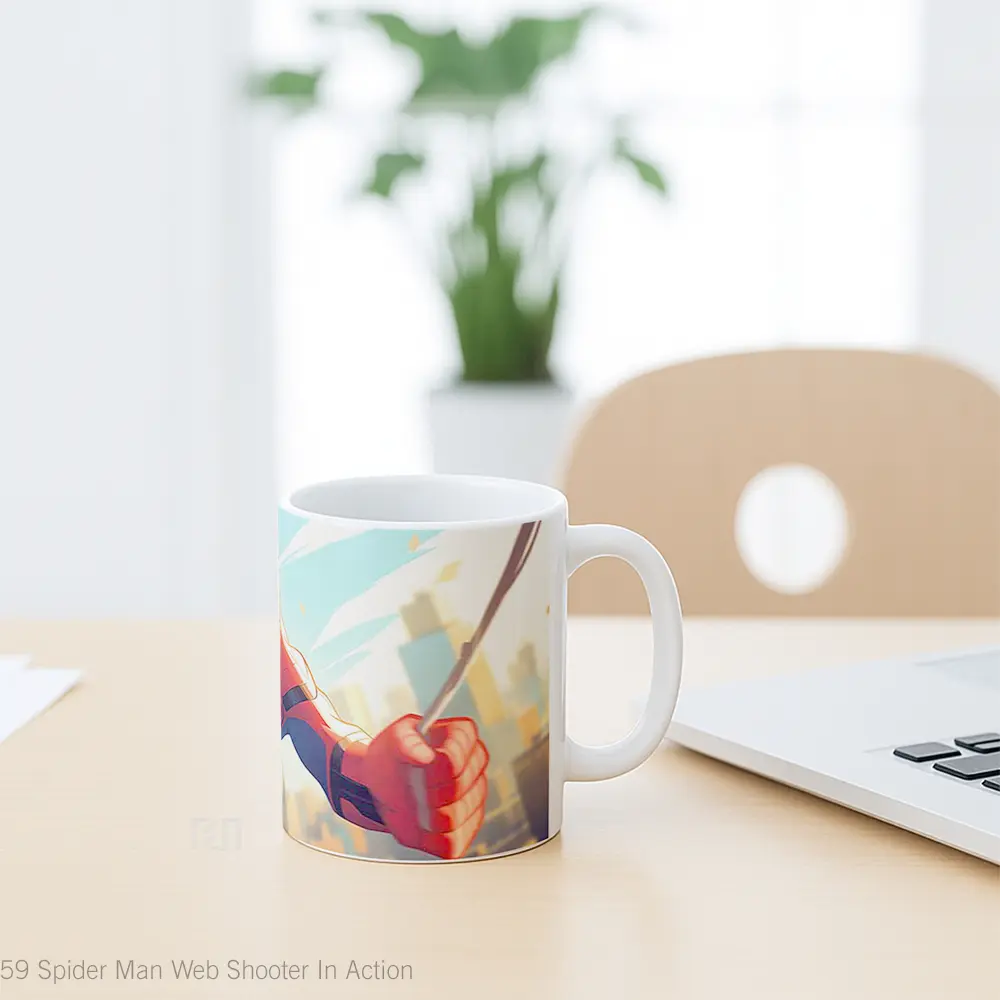 Mug Spider Man Web Shooter In Action Hadiah Lucu dan Menarik - All-side / Desain