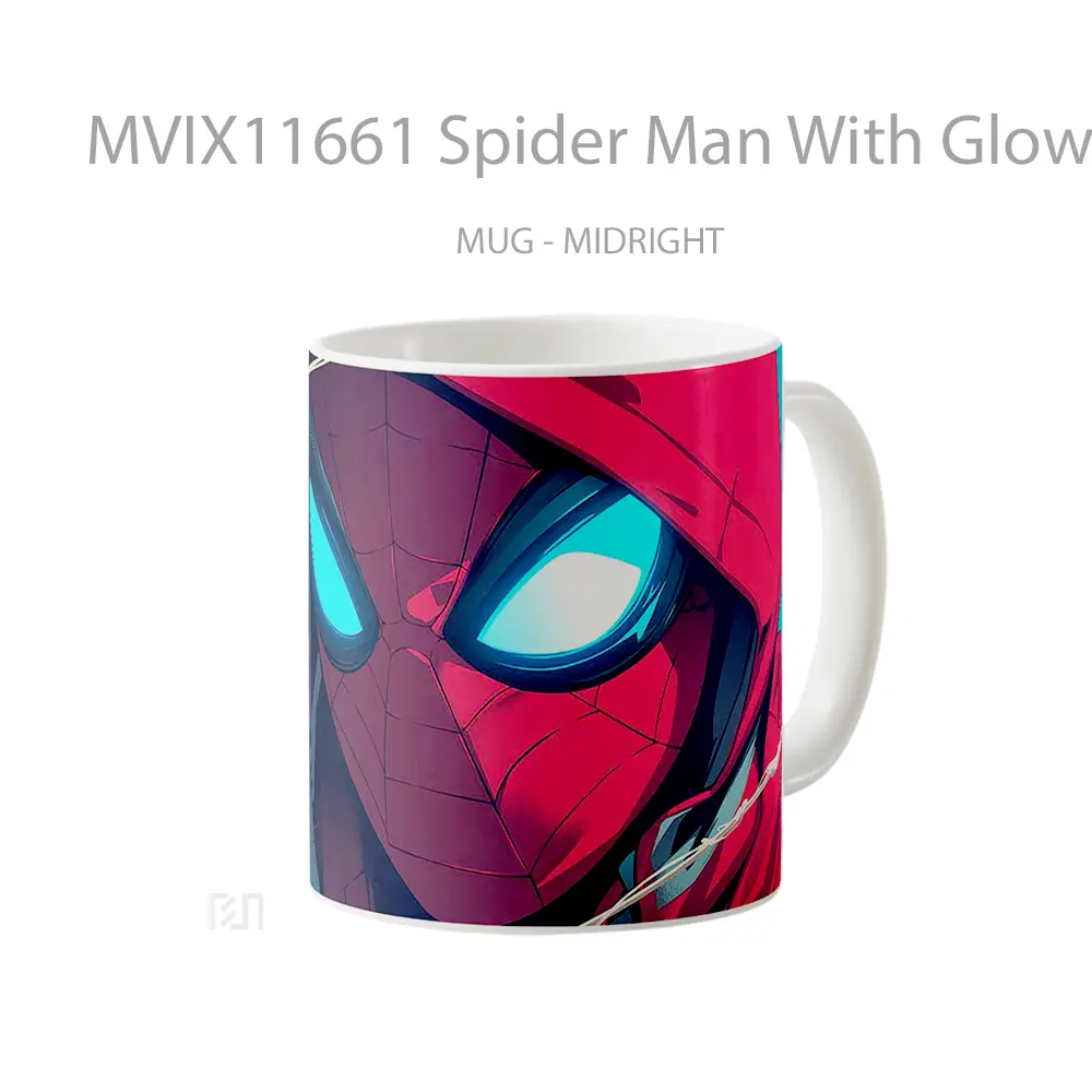 Mug Spider Man With Glowing Eyes Mug Aesthetic Koleksi Spesial - All-side / Desain