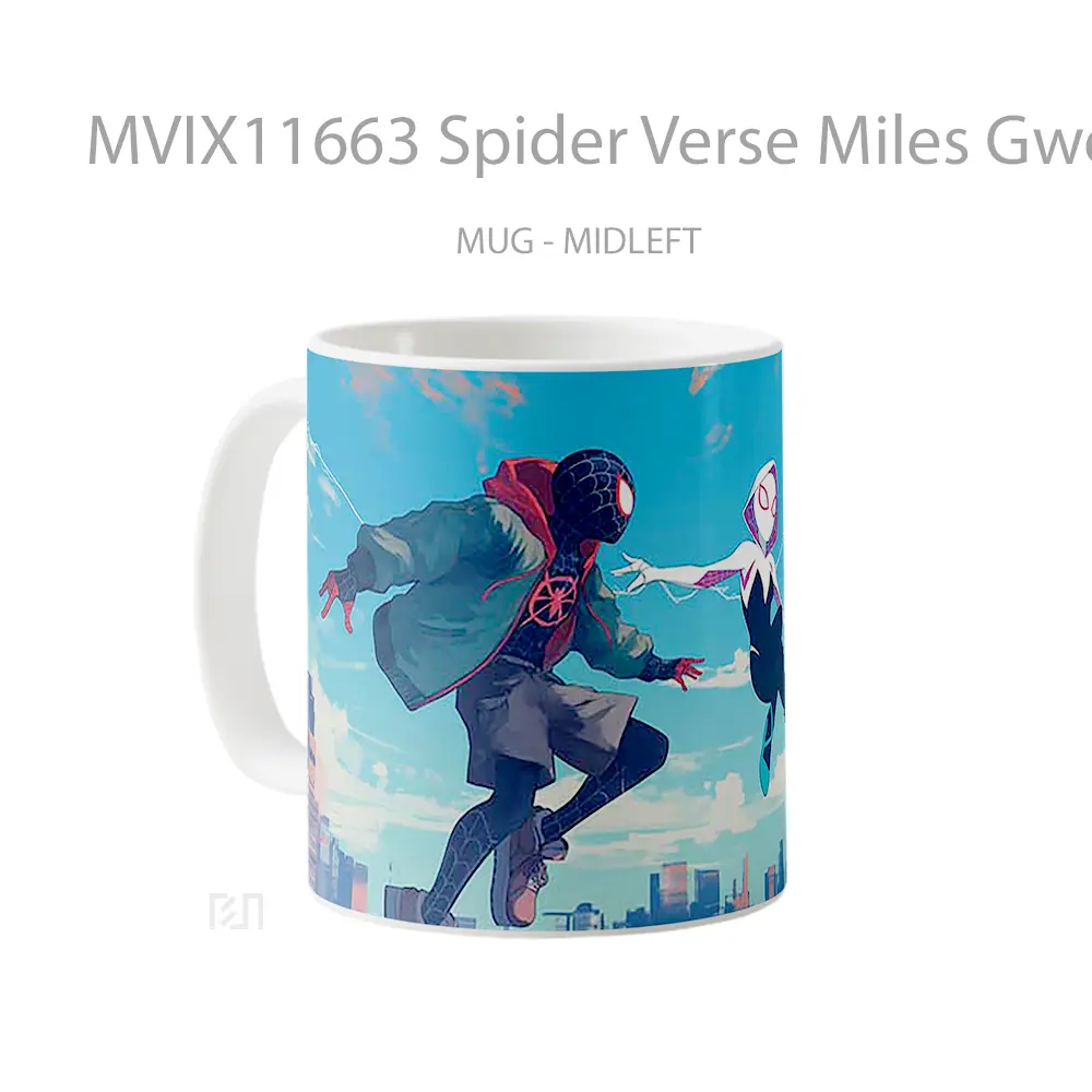 Mug Spider Verse Miles Gwen Swinging Koleksi Mug Limited Edition - All-side / Desain