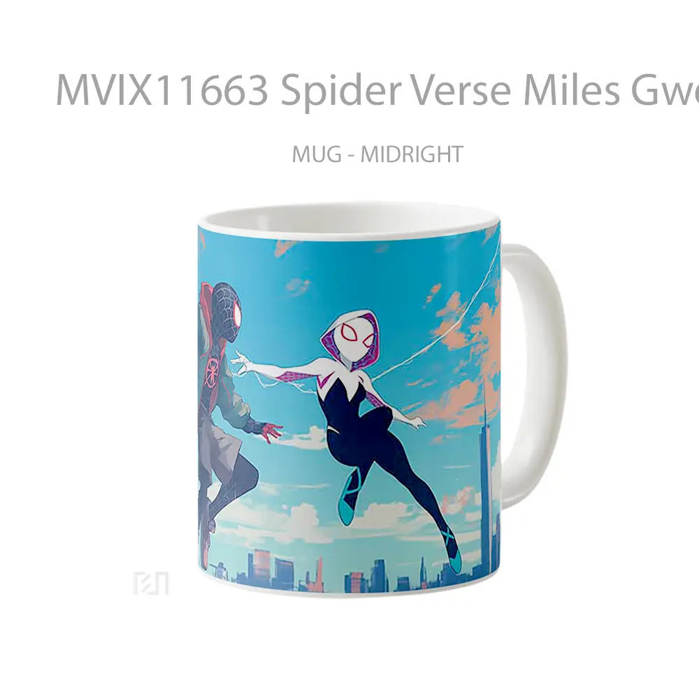 Mug Spider Verse Miles Gwen Swinging Koleksi Mug Limited Edition - All-side / Desain