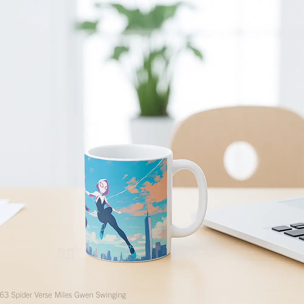 Mug Spider Verse Miles Gwen Swinging Koleksi Mug Limited Edition - All-side / Desain