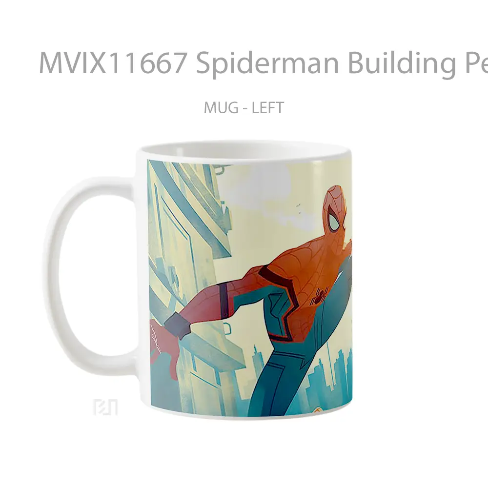 Mug Spiderman Building Perch Merchandise Karakter Ikonik - All-side / Desain