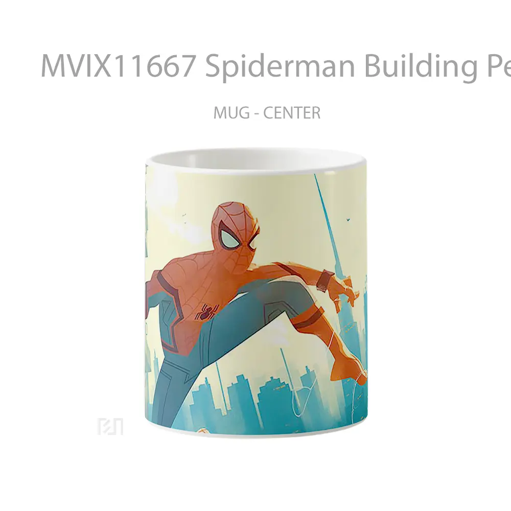Mug Spiderman Building Perch Merchandise Karakter Ikonik