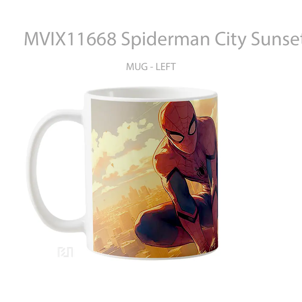 Mug Spiderman City Sunset Perch Koleksi Mug Film dan Komik - All-side / Desain