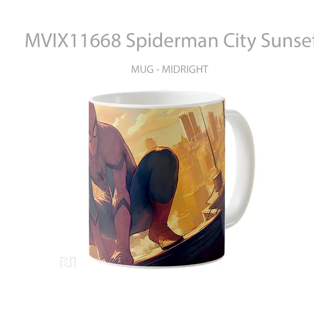 Mug Spiderman City Sunset Perch Koleksi Mug Film dan Komik - All-side / Desain