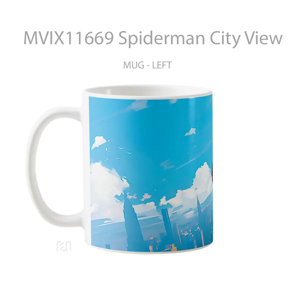 Mug Spiderman City View Merchandise Karakter Ikonik - All-side / Desain