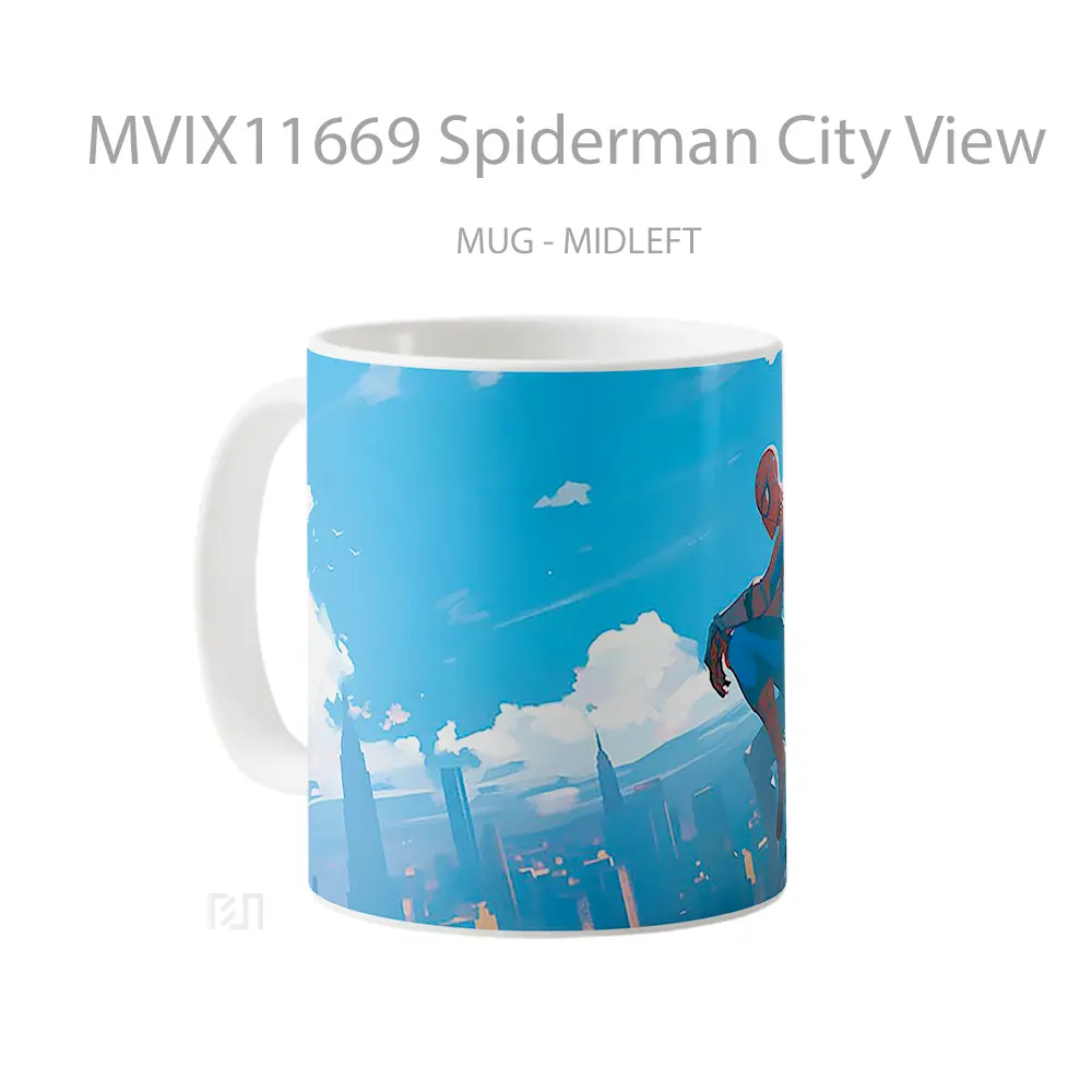 Mug Spiderman City View Merchandise Karakter Ikonik - All-side / Desain