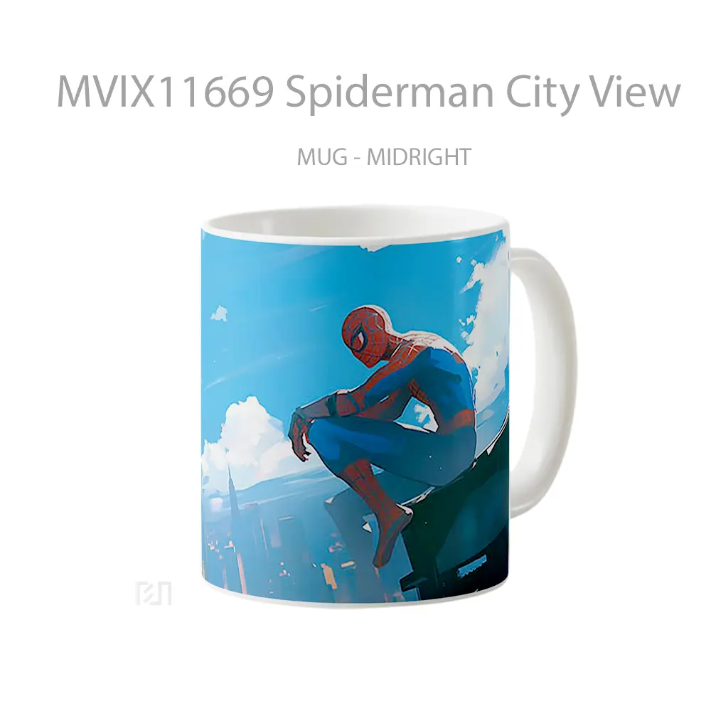 Mug Spiderman City View Merchandise Karakter Ikonik - All-side / Desain