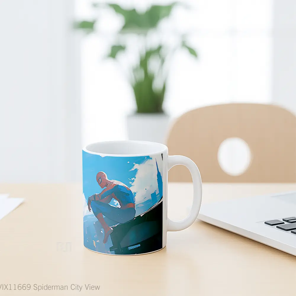 Mug Spiderman City View Merchandise Karakter Ikonik - All-side / Desain