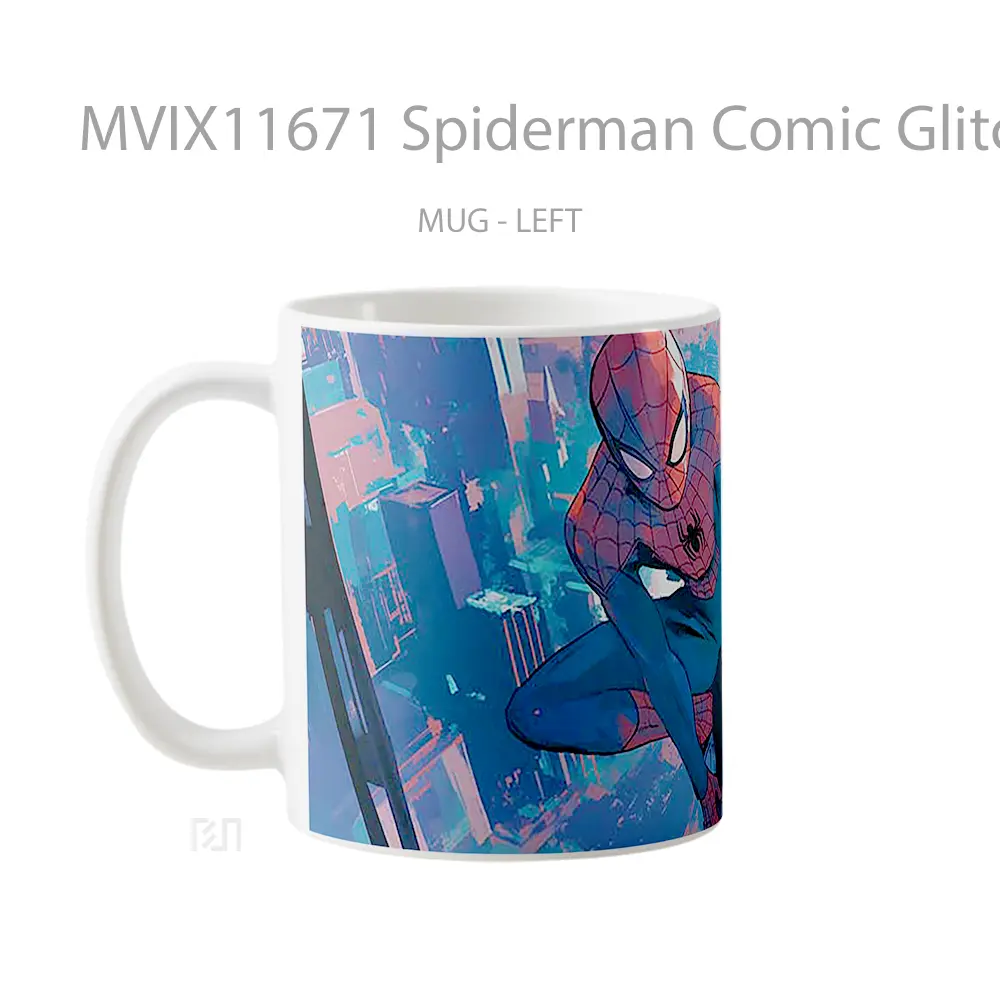 Mug Spiderman Comic Glitch Style Pc Laptop Koleksi Mug Film dan Komik - All-side / Desain